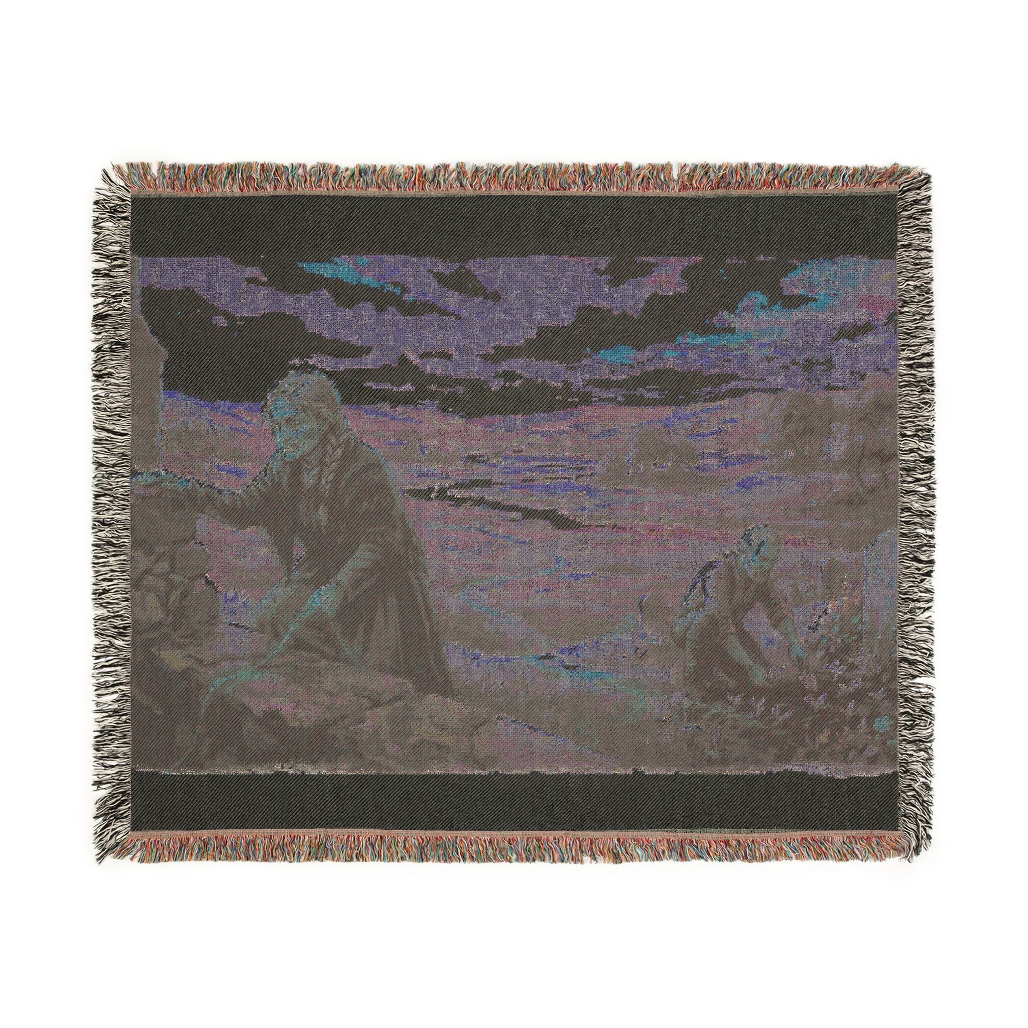 Pastoral Landscape Woven Blanket — Religious Countryside Throw