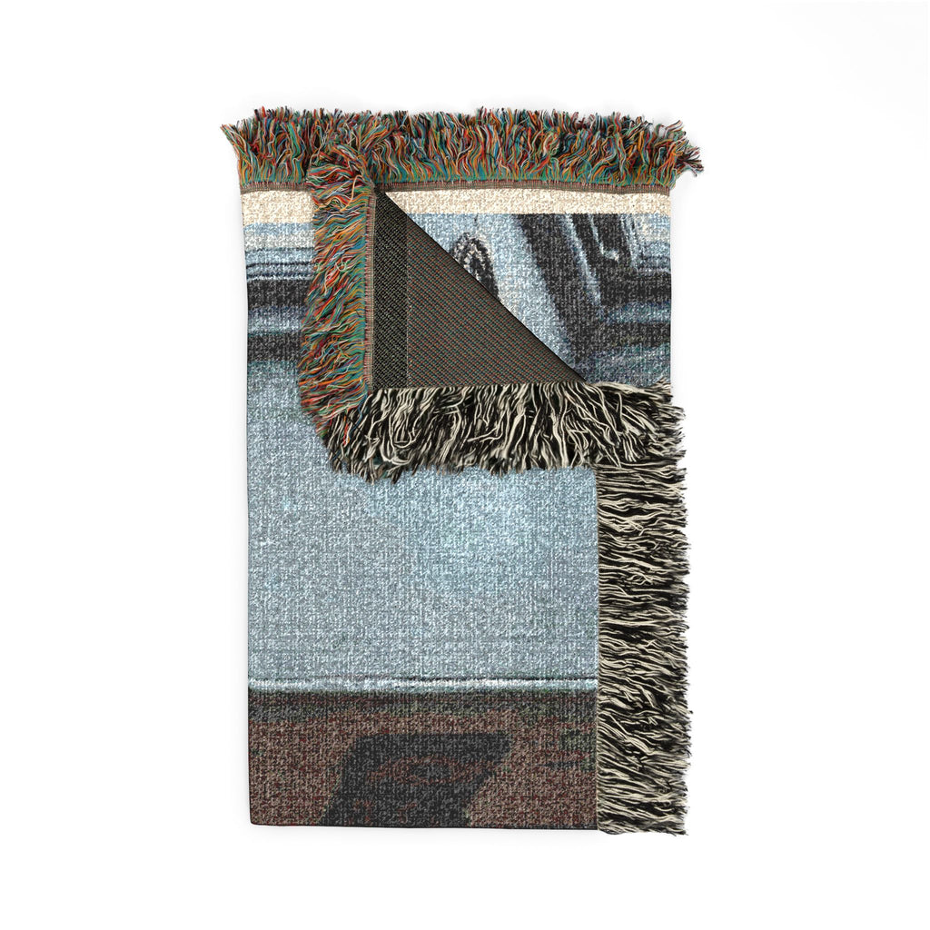 Woven Blanket — 'Sable' Vintage Girl at Window Tapestry Throw