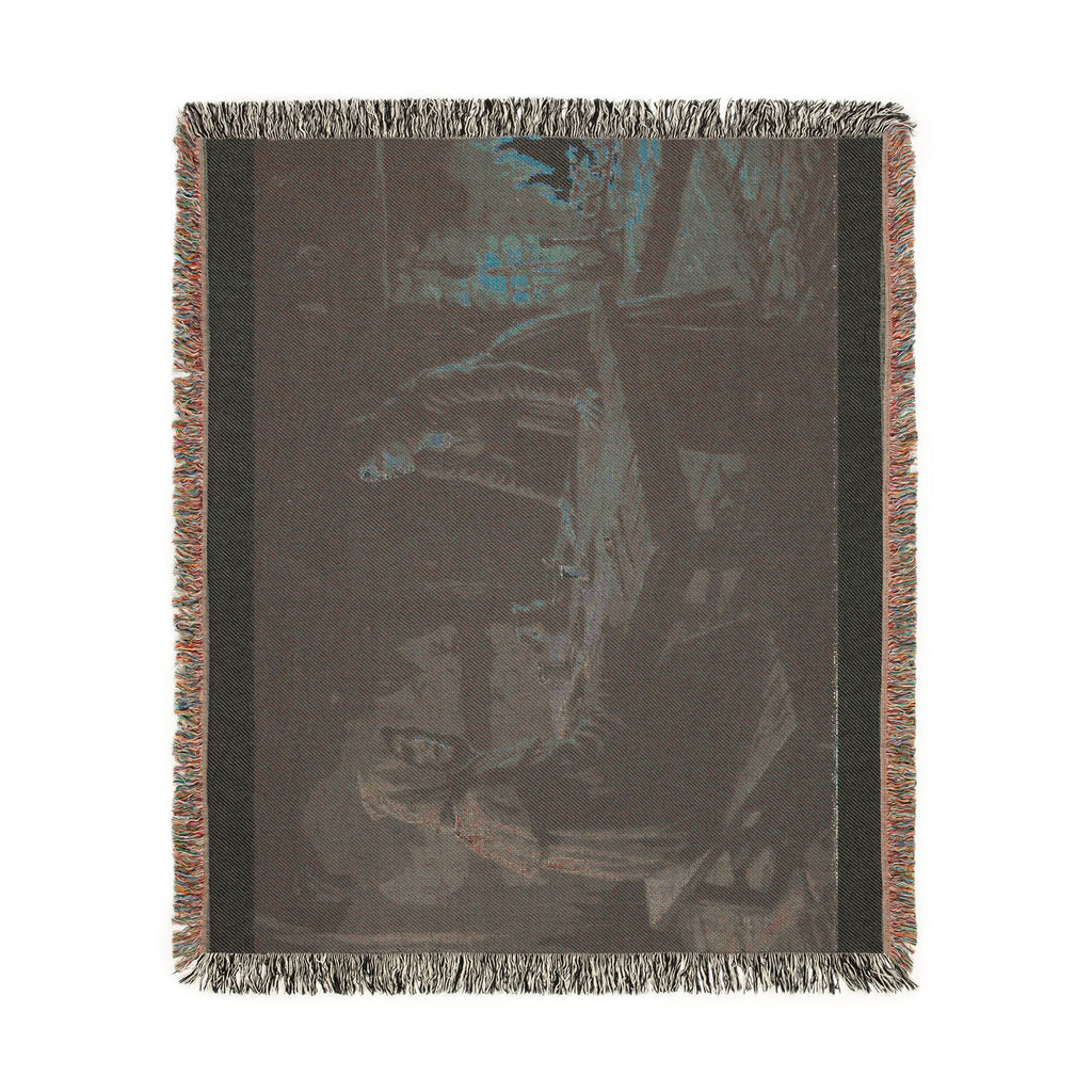 Hearthside Fantasy Woven Blanket — Renaissance Dark Cottage Throw