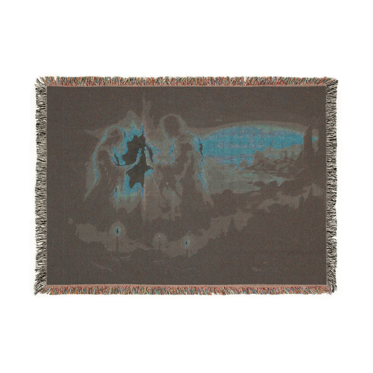 Woven Blanket — Cozy Fireplace & Lantern Scenic Throw