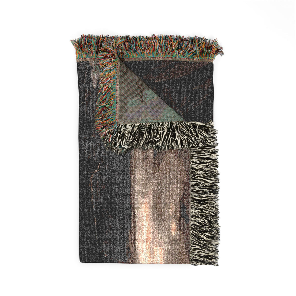 Viking Fisherman Woven Blanket – Norse Coastal Landscape Throw