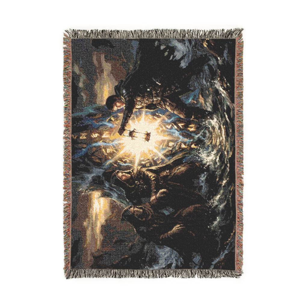 Woven Blanket — Angelic Sword & Light Tapestry Throw