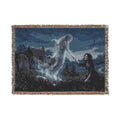 Gothic Angel & Mourner Woven Blanket — Haunted Night Throw