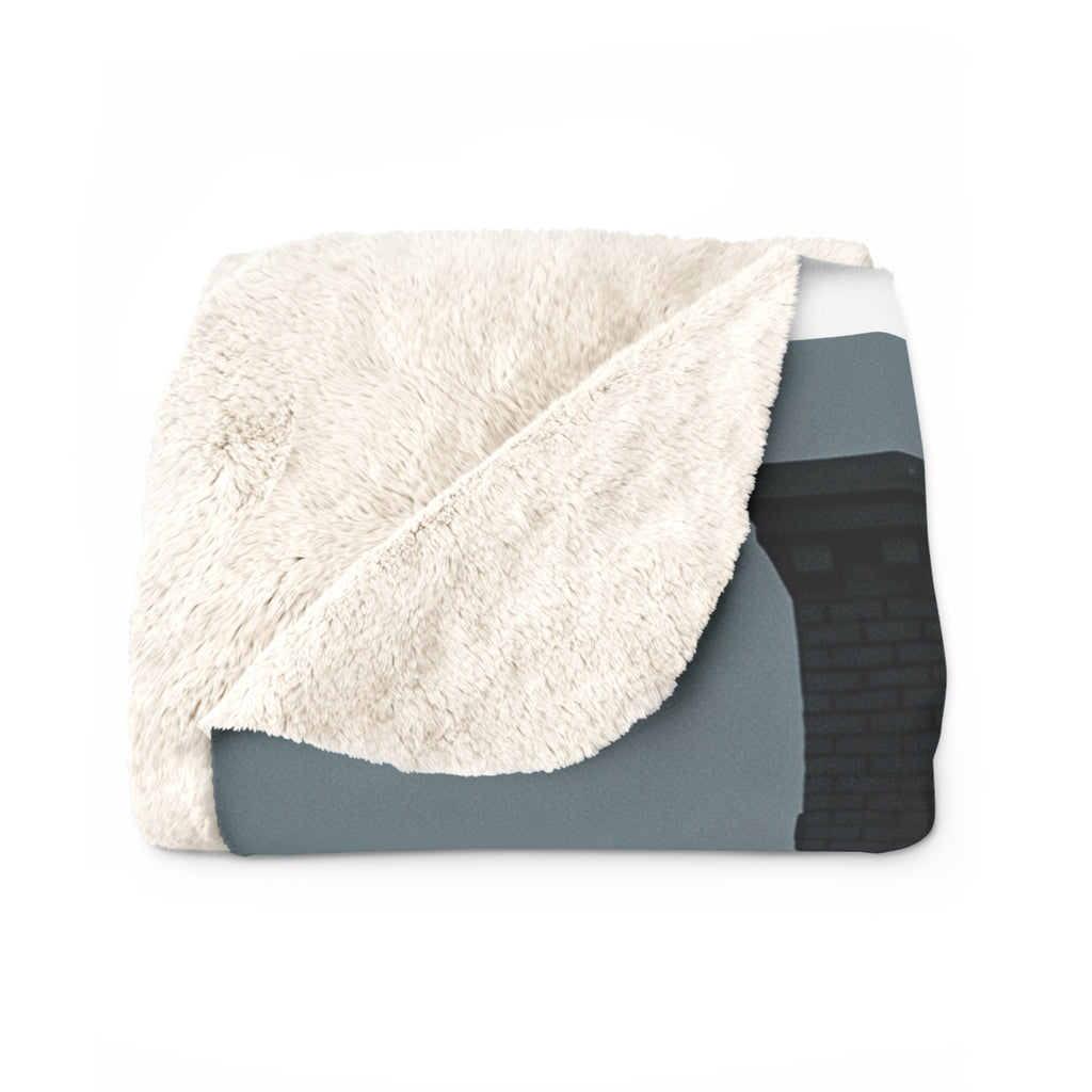 Ashmoor River Packing Sherpa Fleece Blanket - Gothic Industrial Throw