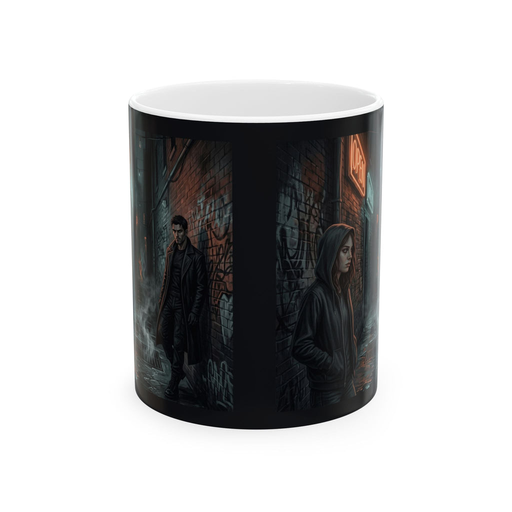 The Hunters Alley Ceramic Mug - Neon Noir Dark Romance Coffee Cup