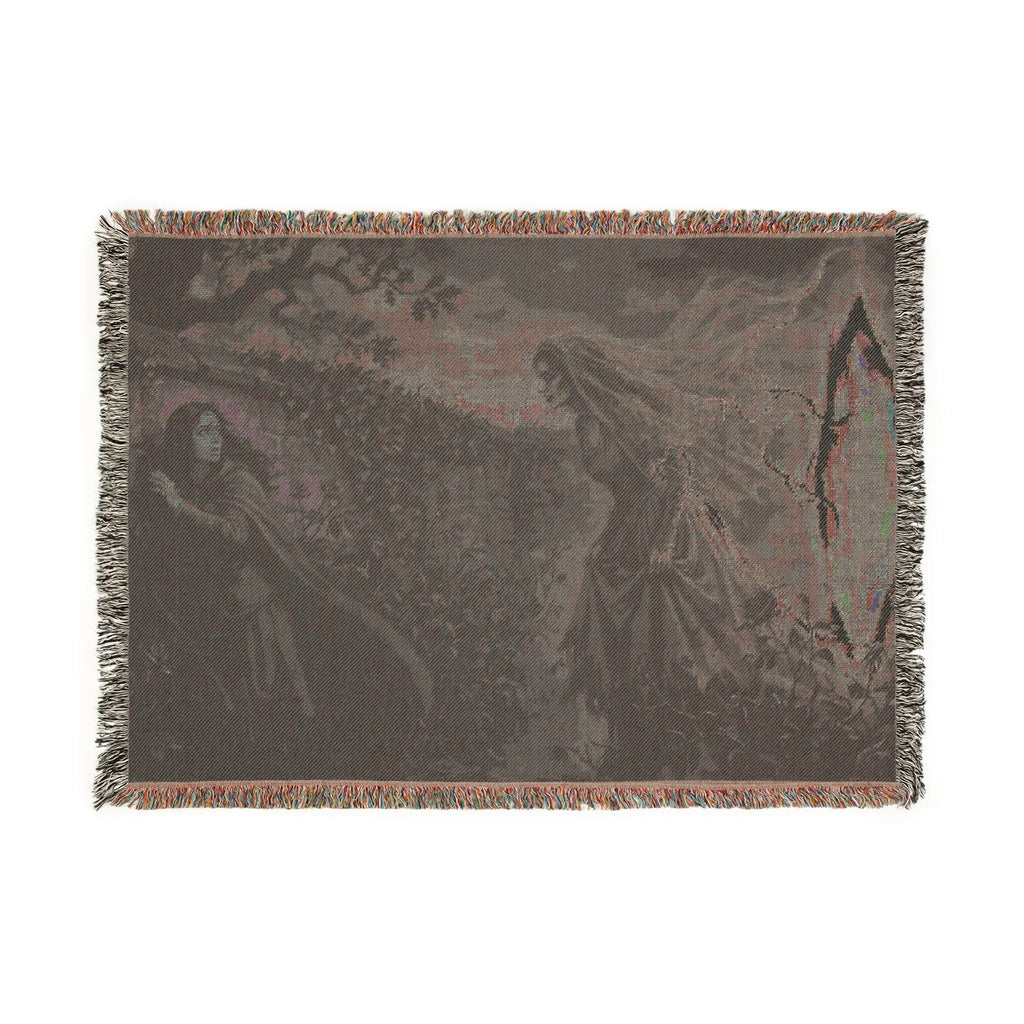 Midnight Ink Woven Blanket — Occult Mystic Tapestry Throw