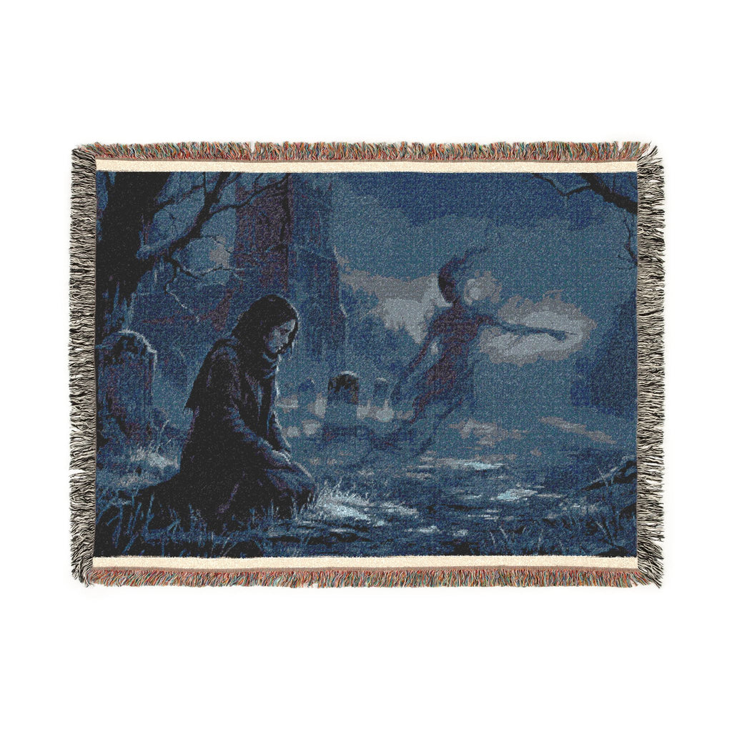 Dusk Forest Woven Blanket — Witchy Mystic Twilight Throw