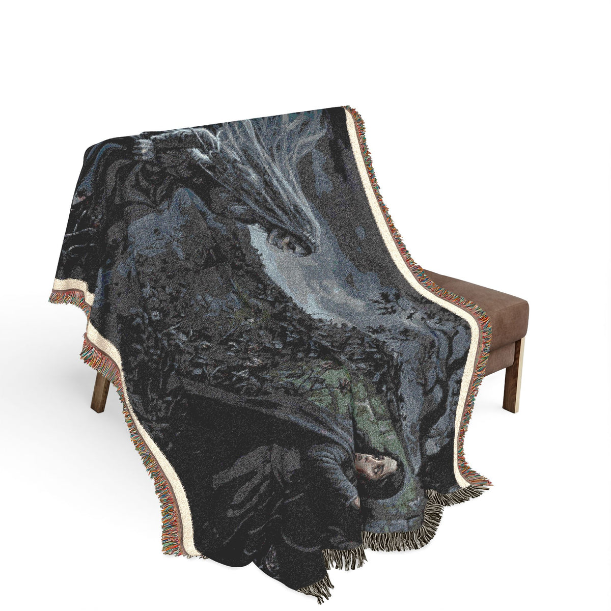 Midnight Ink Woven Blanket — Occult Mystic Tapestry Throw