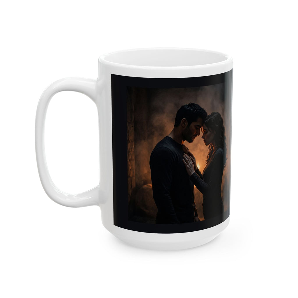 Two Shadows One Flame Ceramic Mug - Dark Romance Coffee Cup