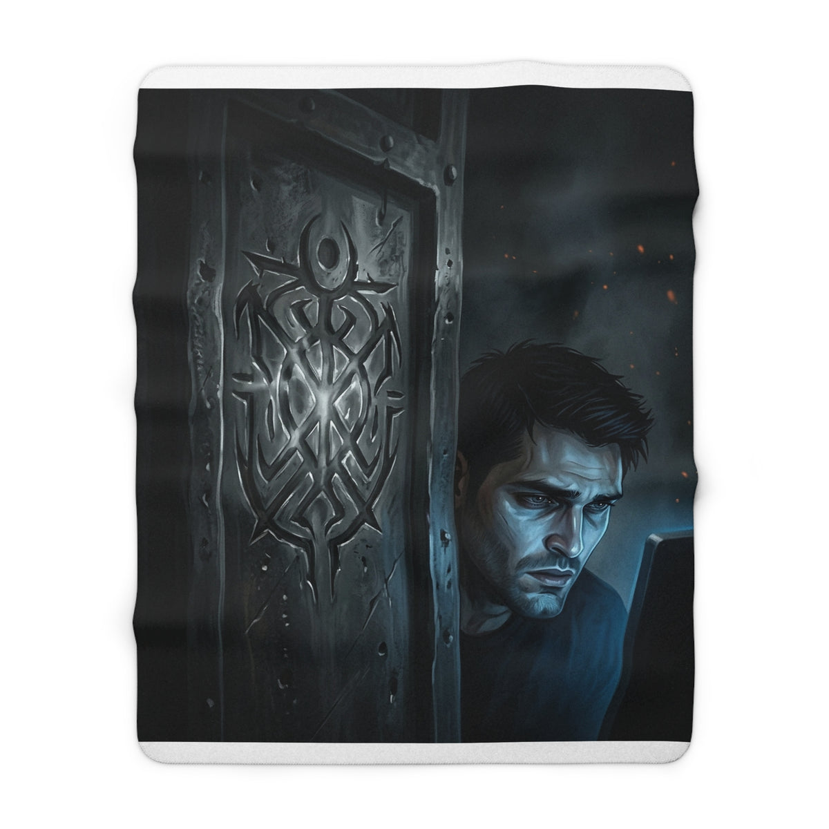 The Ward Mark Sherpa Fleece Blanket - Gothic Rune Sigil Throw