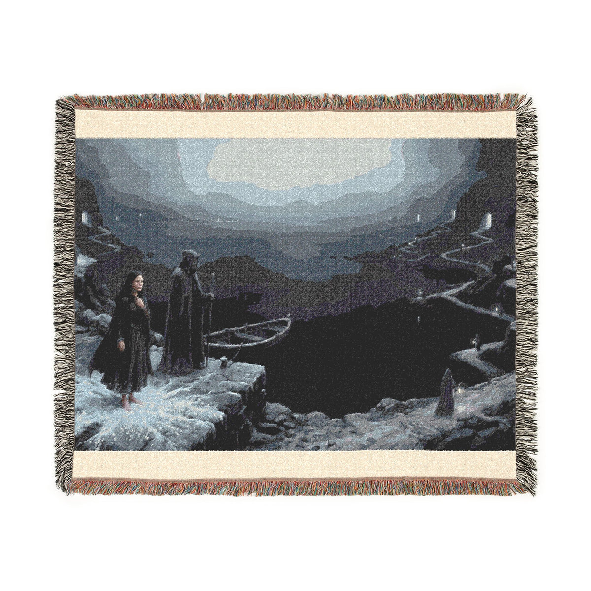 Gothic Moonlit Scene Woven Blanket
