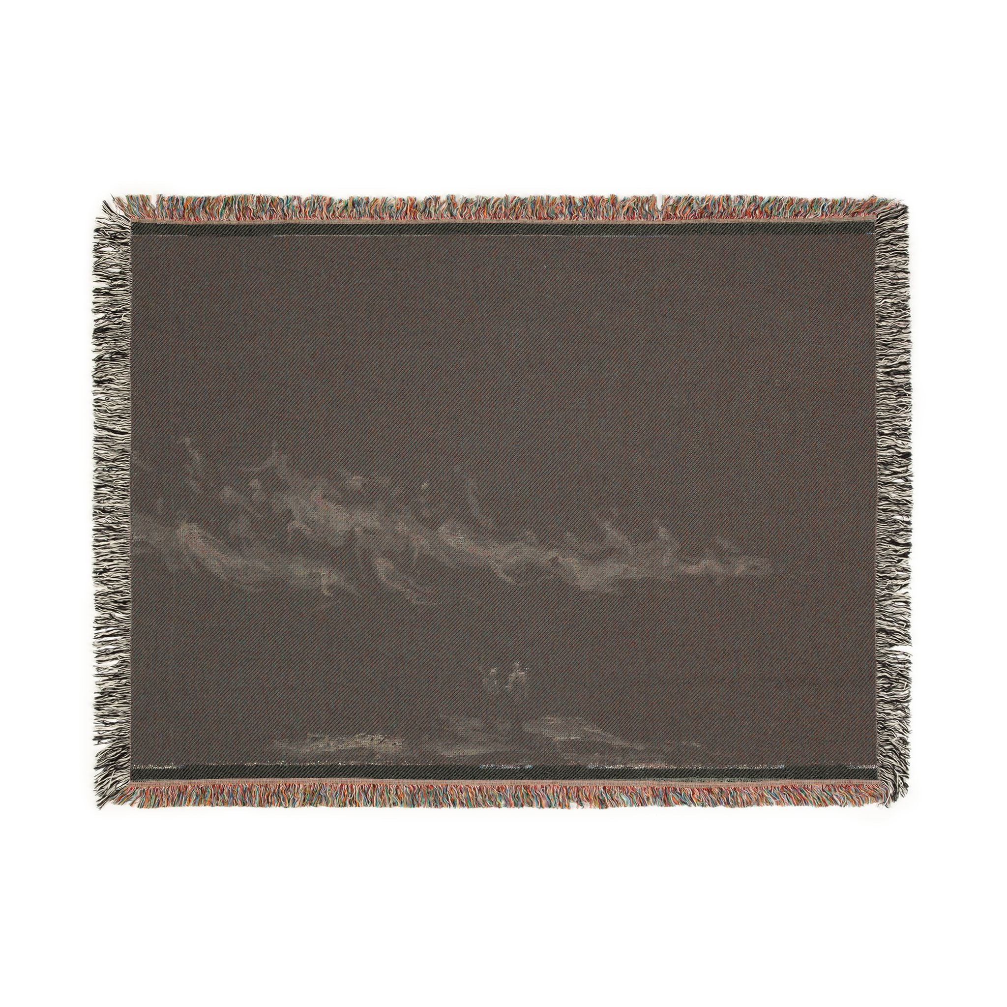 Woven Blanket - Subtle Night Sky Throw with Wispy Cloud Design