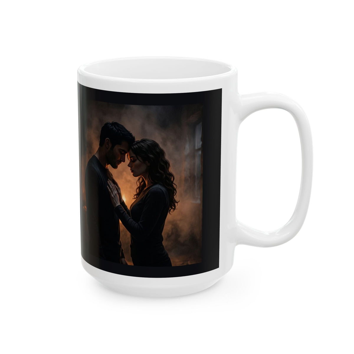 Two Shadows One Flame Ceramic Mug - Dark Romance Coffee Cup