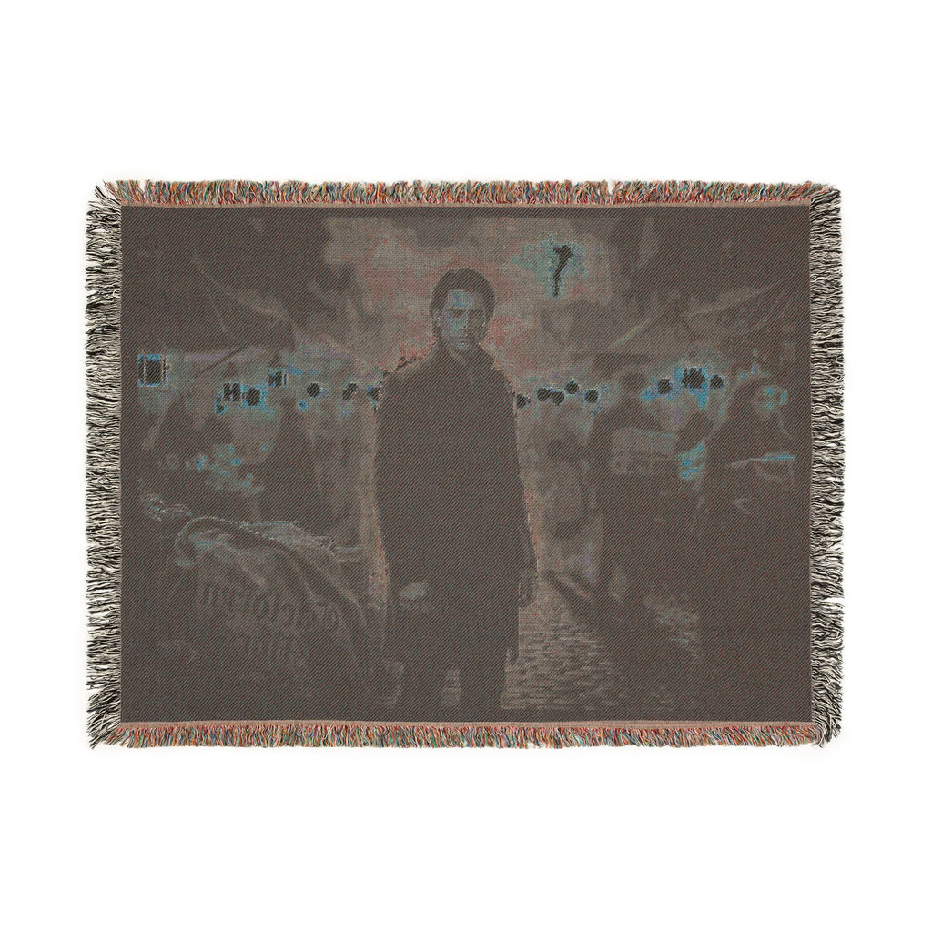 Demon in the Crowd Woven Blanket