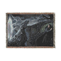 Midnight Ink Woven Blanket — Occult Mystic Tapestry Throw