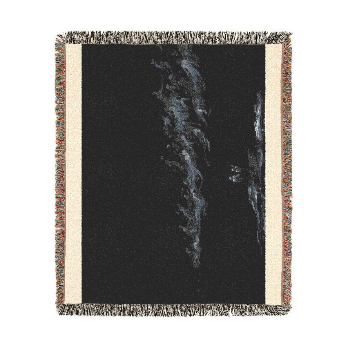 Woven Blanket - Subtle Night Sky Throw with Wispy Cloud Design