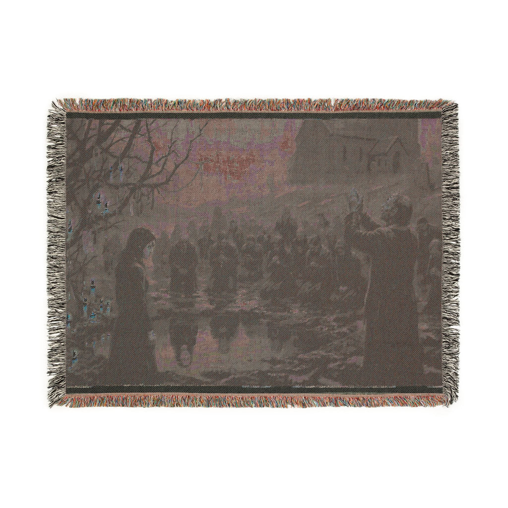 Gothic Lantern Procession Woven Blanket