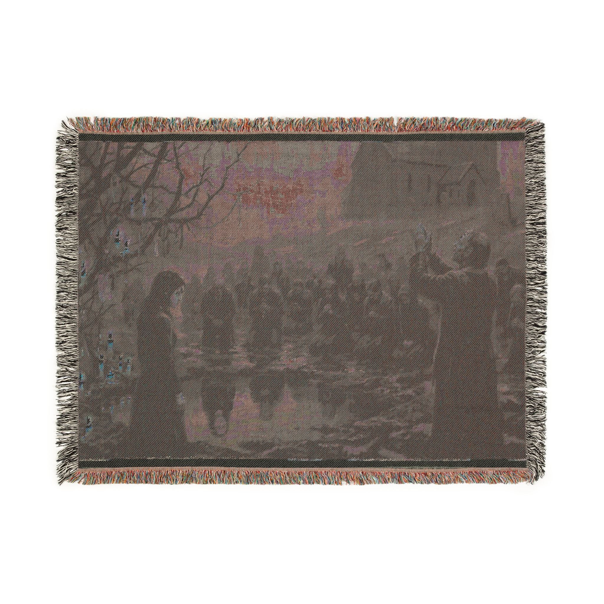 Gothic Lantern Procession Woven Blanket