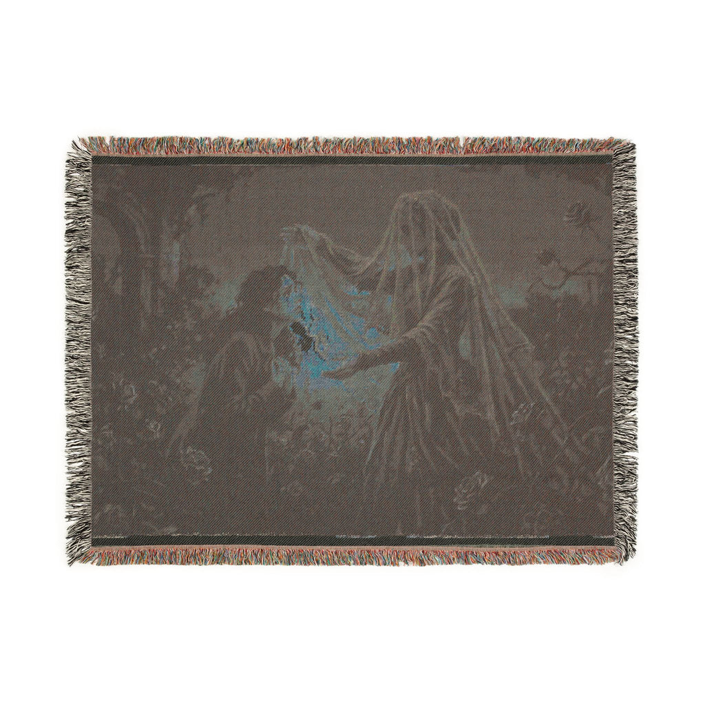 Gothic Lantern Ghost Woven Blanket