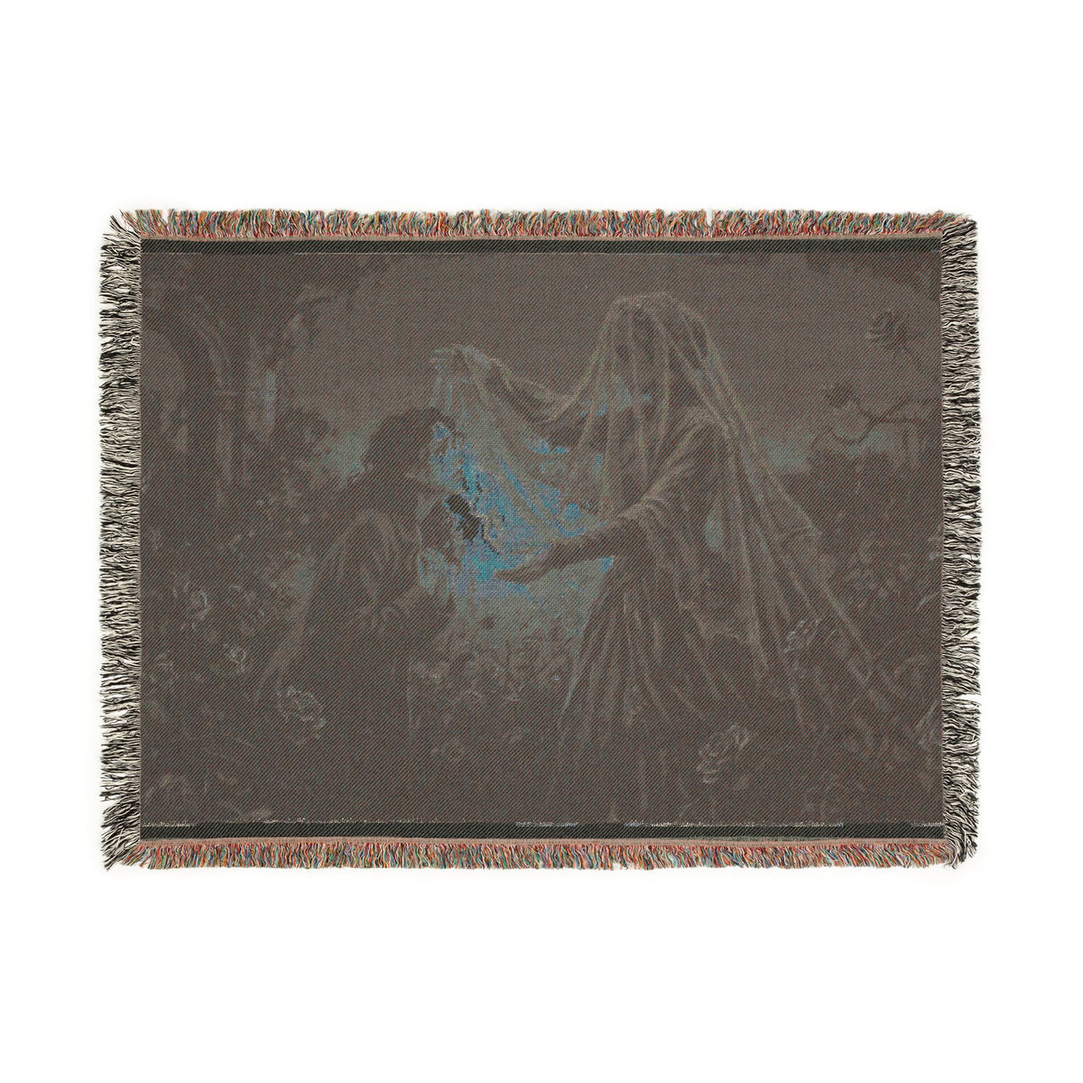 Gothic Lantern Ghost Woven Blanket