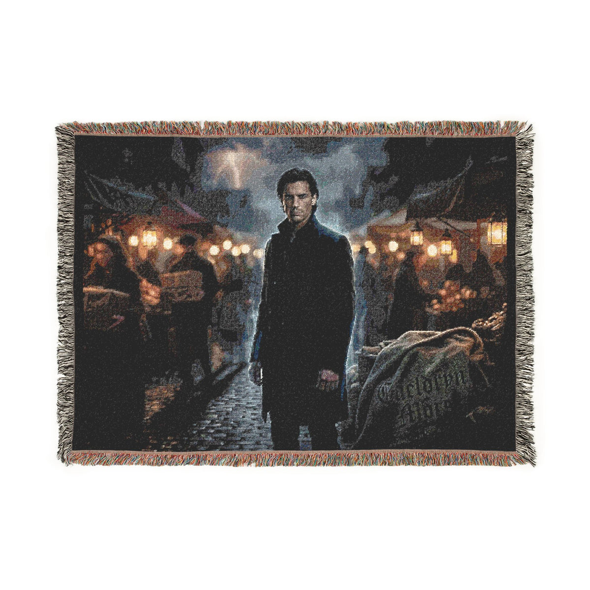 Demon in the Crowd Woven Blanket