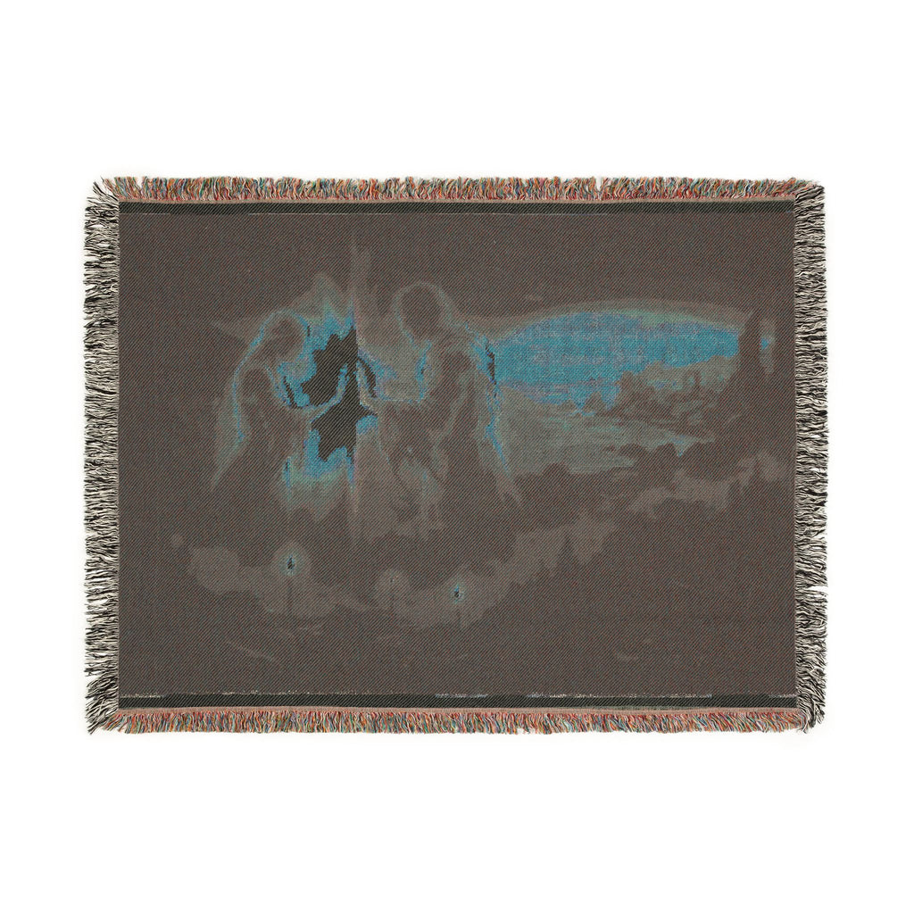 Woven Blanket — Cozy Fireplace & Lantern Scenic Throw
