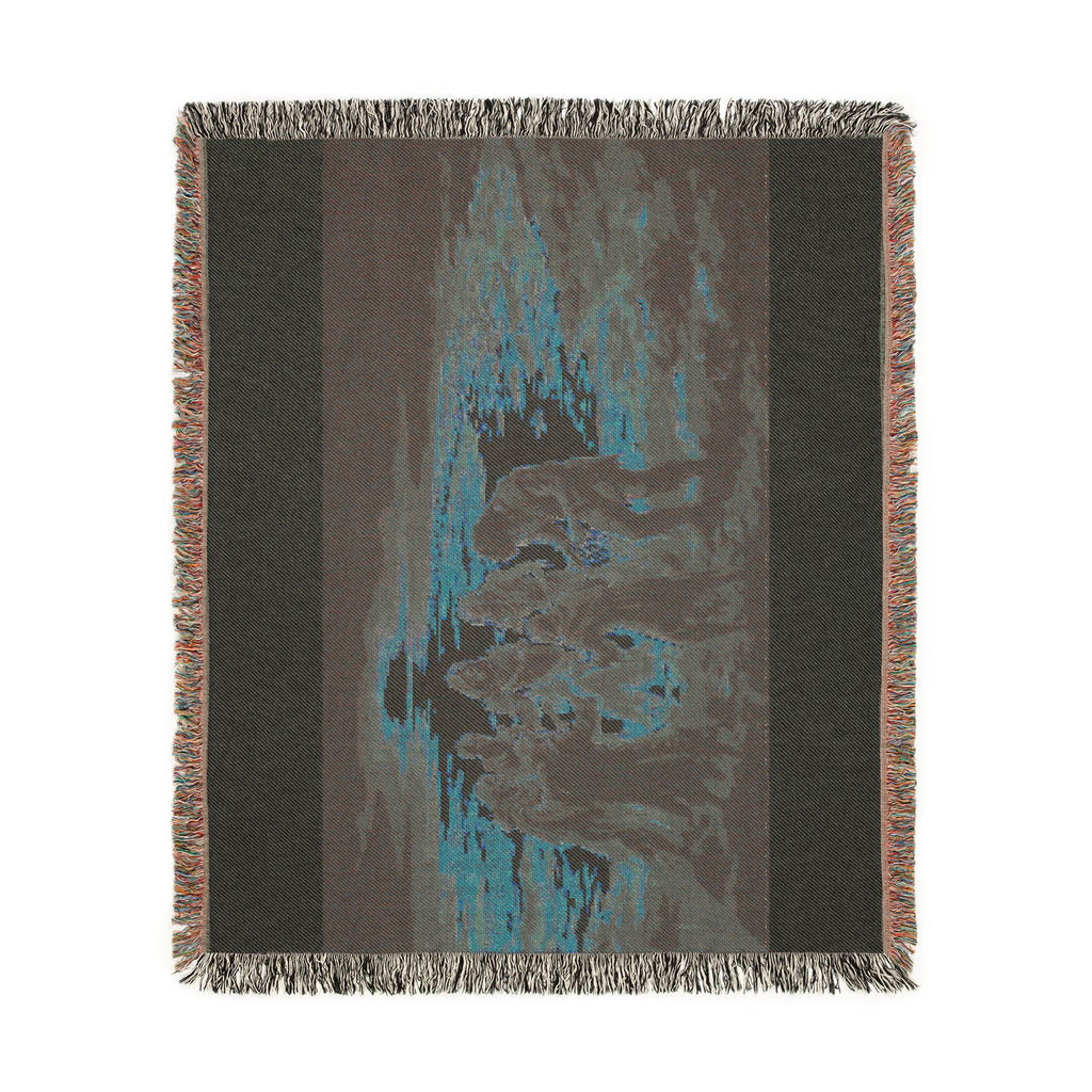 Nativity Scene Woven Blanket - Rustic Christmas Throw