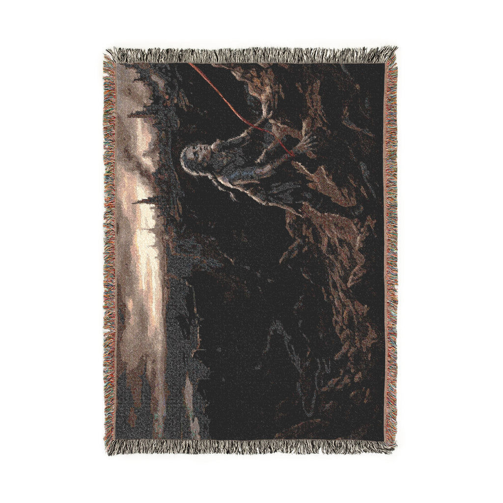 Viking Fisherman Woven Blanket – Norse Coastal Landscape Throw
