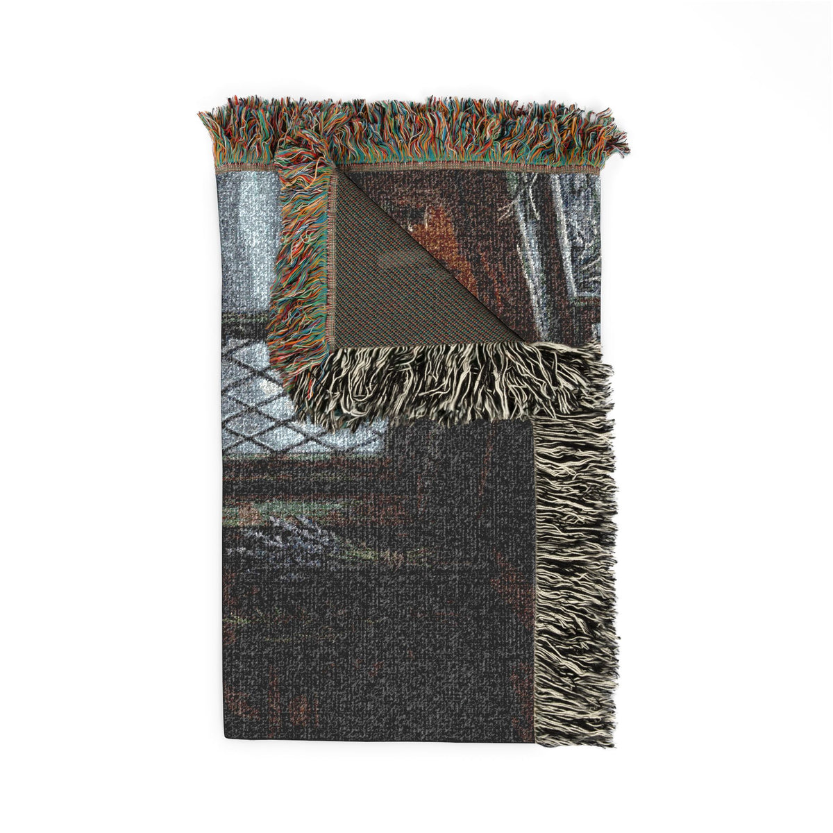 Candlelit Victorian Woven Blanket — Gothic Literary Throw