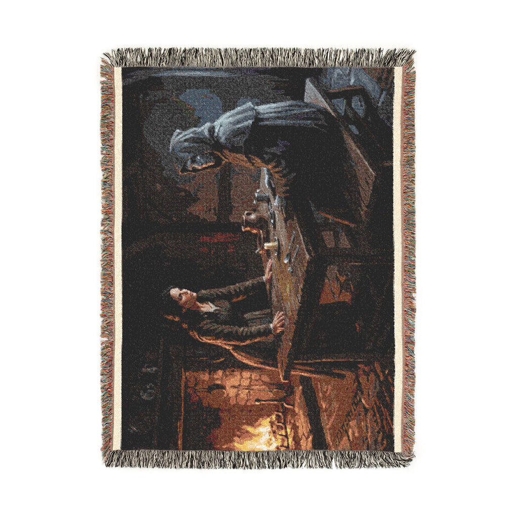 Hearthside Fantasy Woven Blanket — Renaissance Dark Cottage Throw