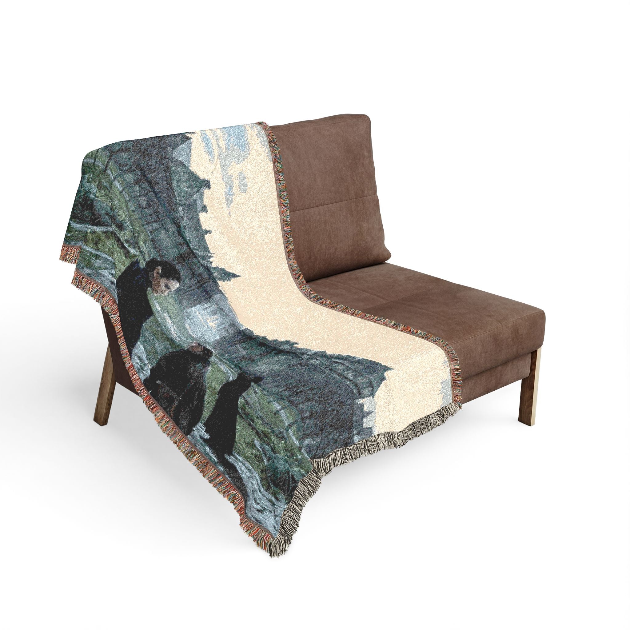 Gothic Castle Scene Woven Blanket — Vintage Travelers Tapestry Throw