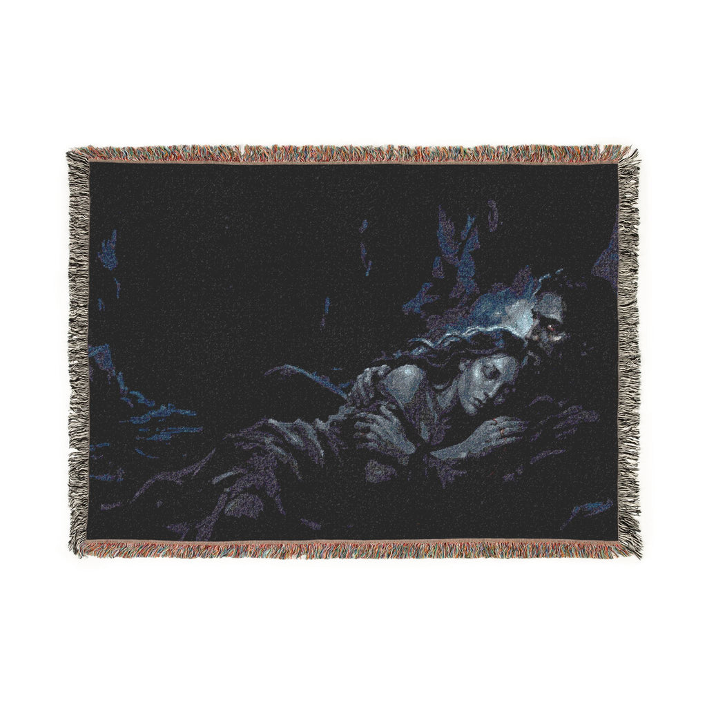 Moonlit Embrace Woven Blanket — Gothic Lovers Frostbound Night Throw