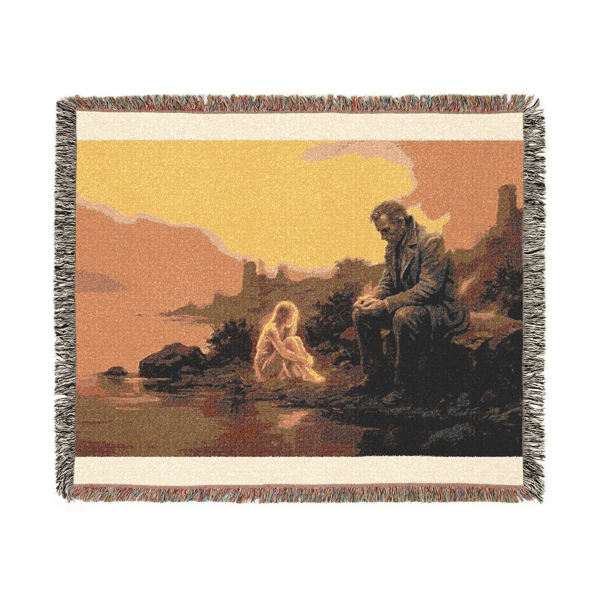 Religious Nativity Woven Blanket