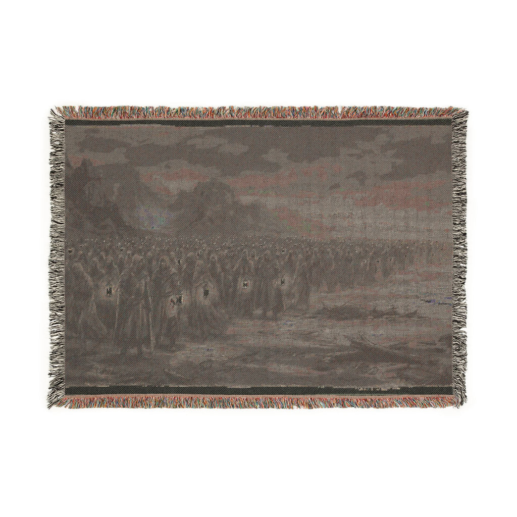 Lantern-Lit Coastal Woven Blanket — Gothic Shore Night Throw