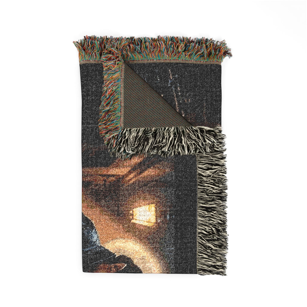 Sable in the Rain Woven Blanket — Cozy Night Reader Throw