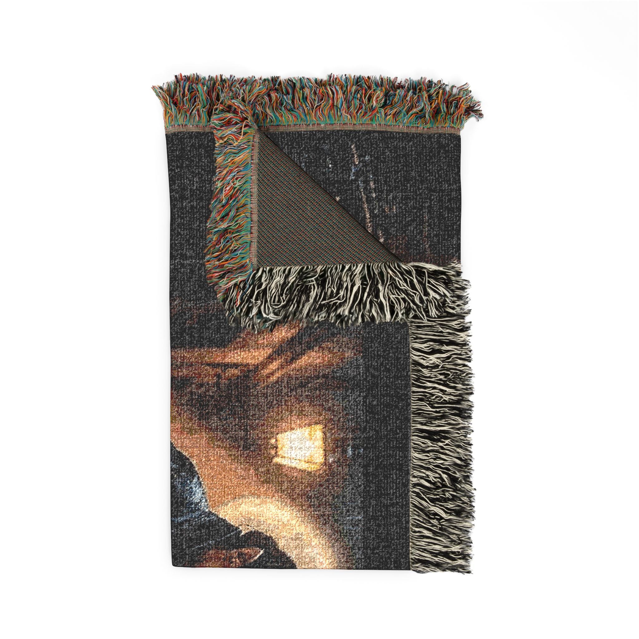 Sable in the Rain Woven Blanket — Cozy Night Reader Throw