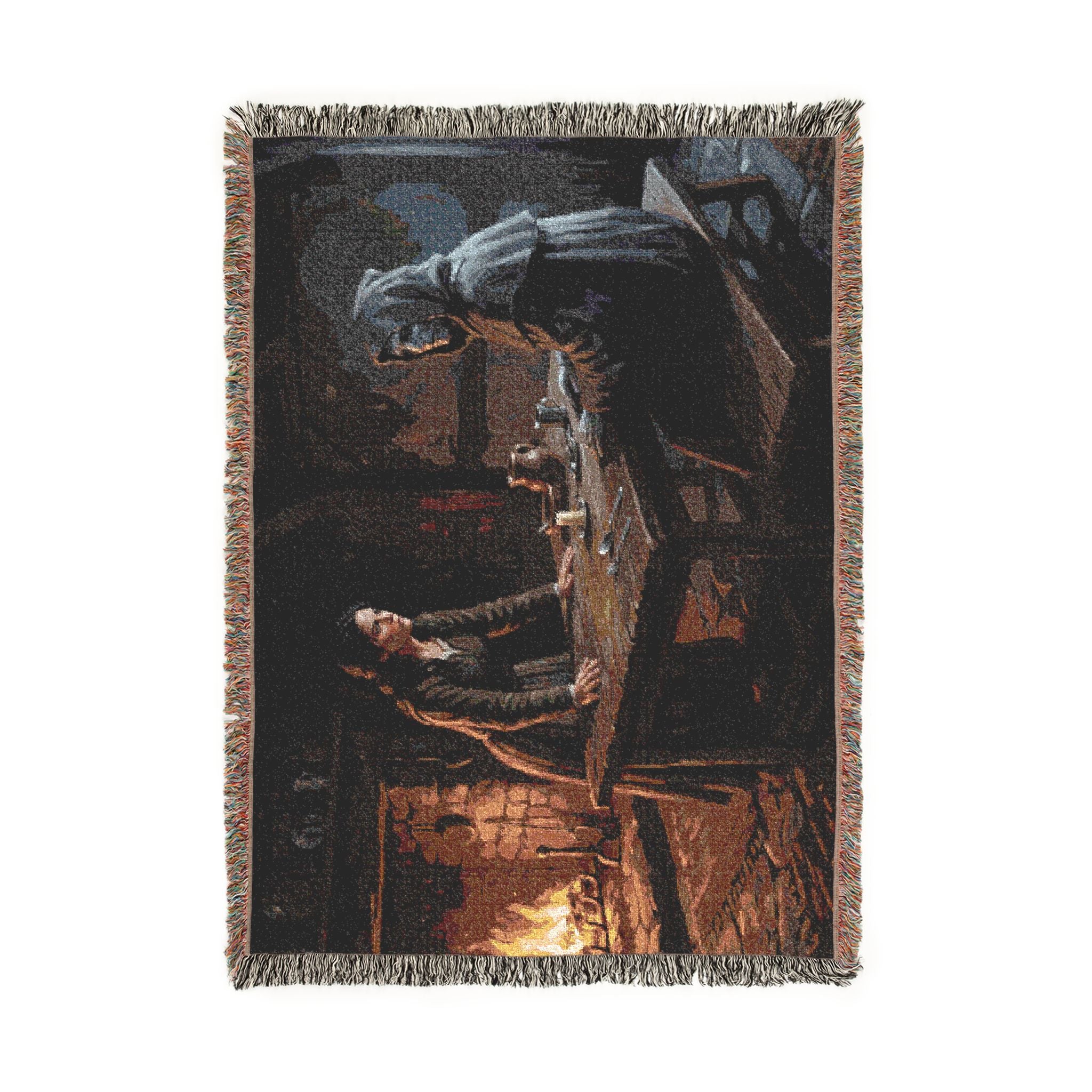 Hearthside Fantasy Woven Blanket — Renaissance Dark Cottage Throw