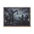 Lantern Light Woven Blanket — Gothic Reaching Hands Occult Throw