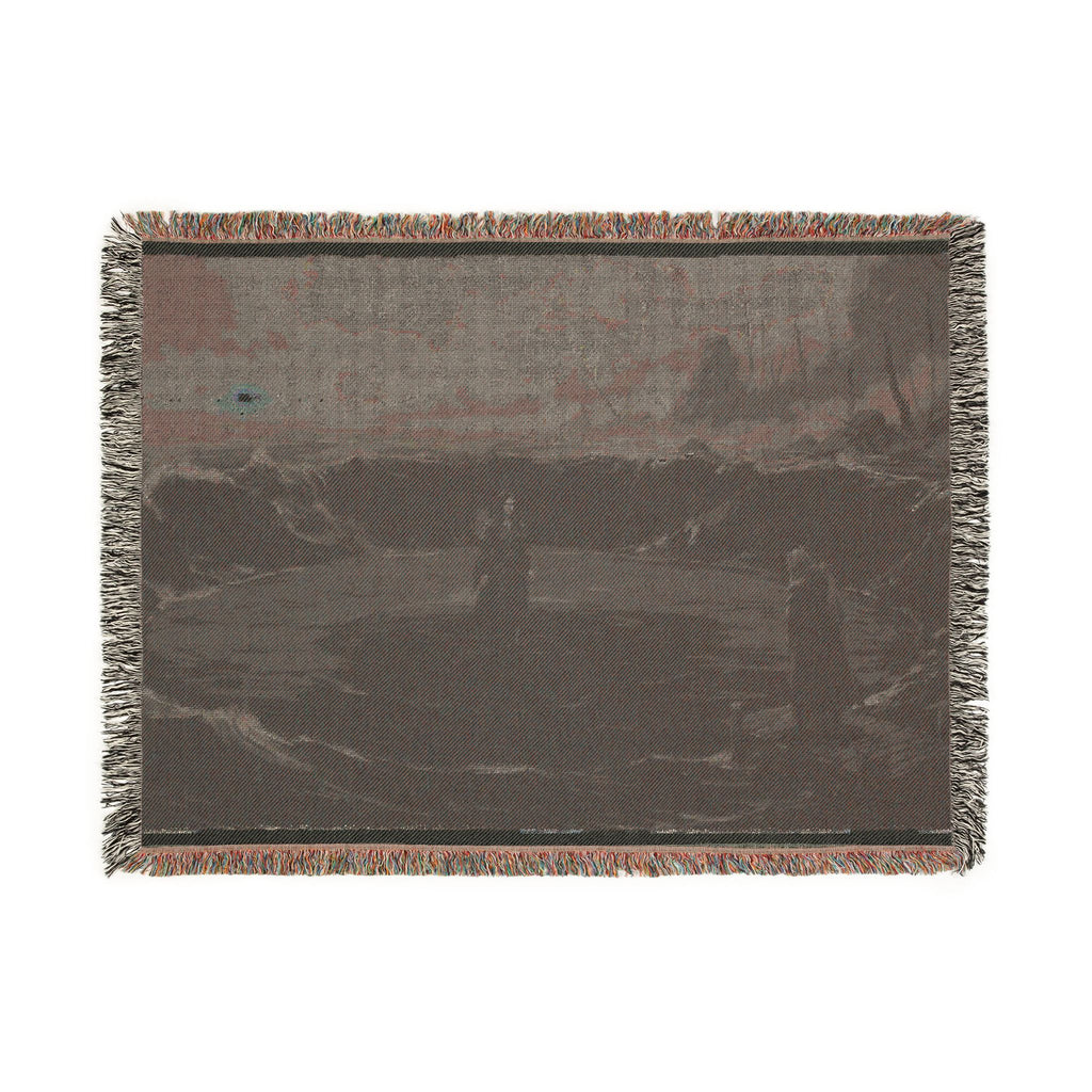 Ocean Night Woven Blanket — Moody Seascape Throw for Coastal Decor & Gift