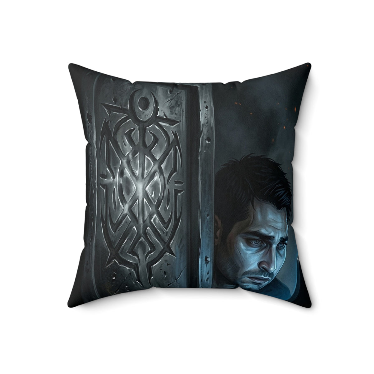The Ward Mark Throw Pillow - Gothic Rune Sigil Accent Cushion