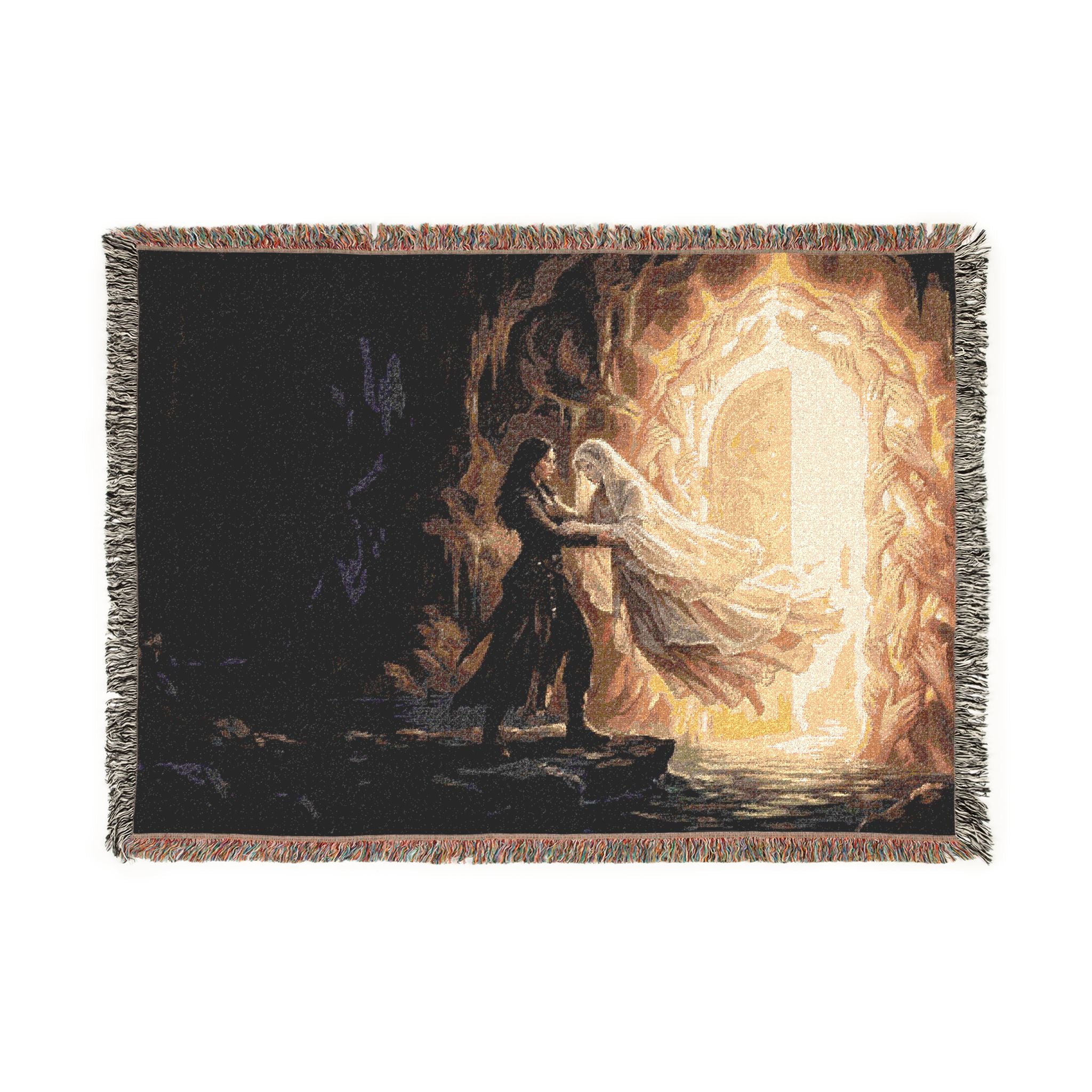 Woven Blanket - Fantasy Portal Embrace Throw (Romantic Mythic Doorway Design)