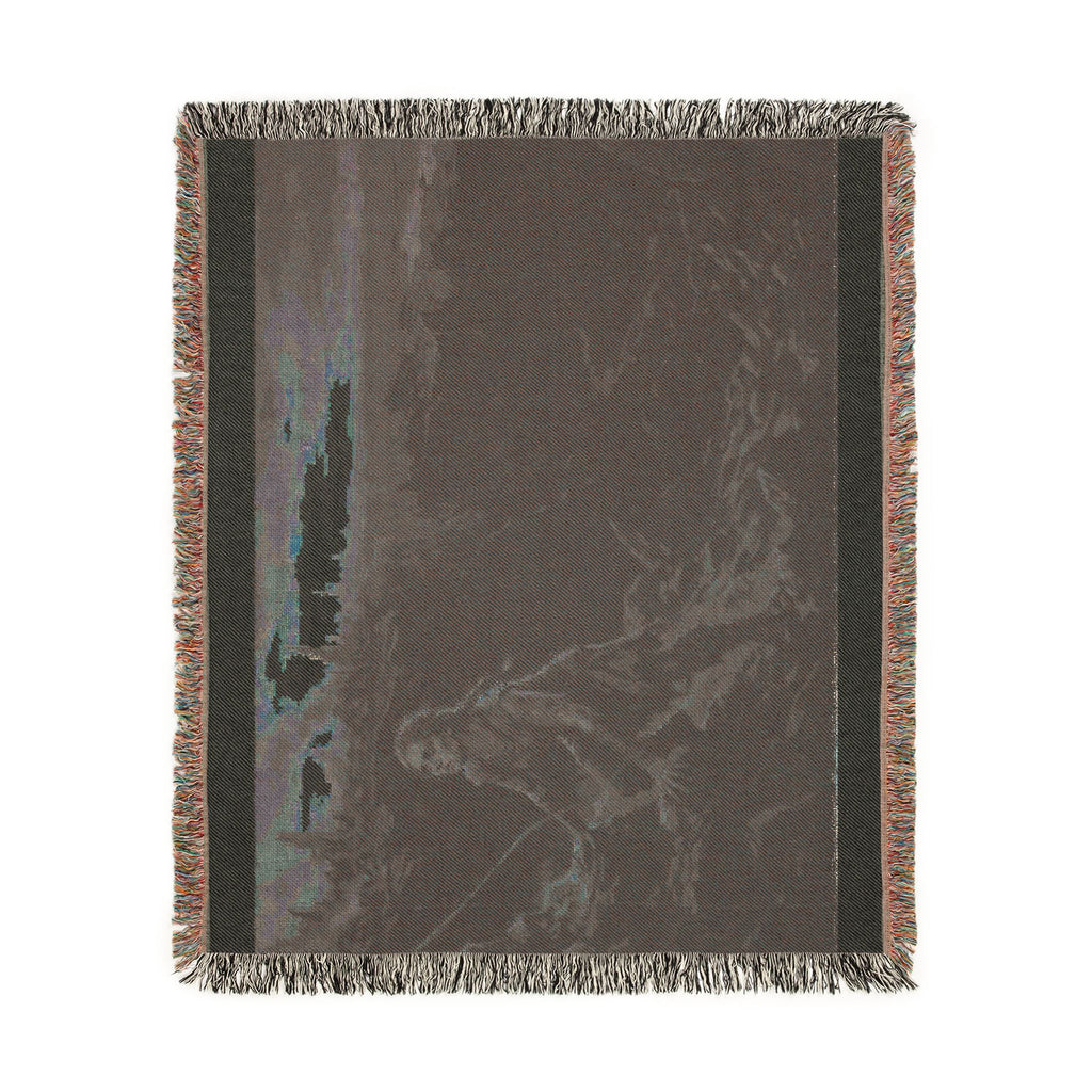 Viking Fisherman Woven Blanket – Norse Coastal Landscape Throw