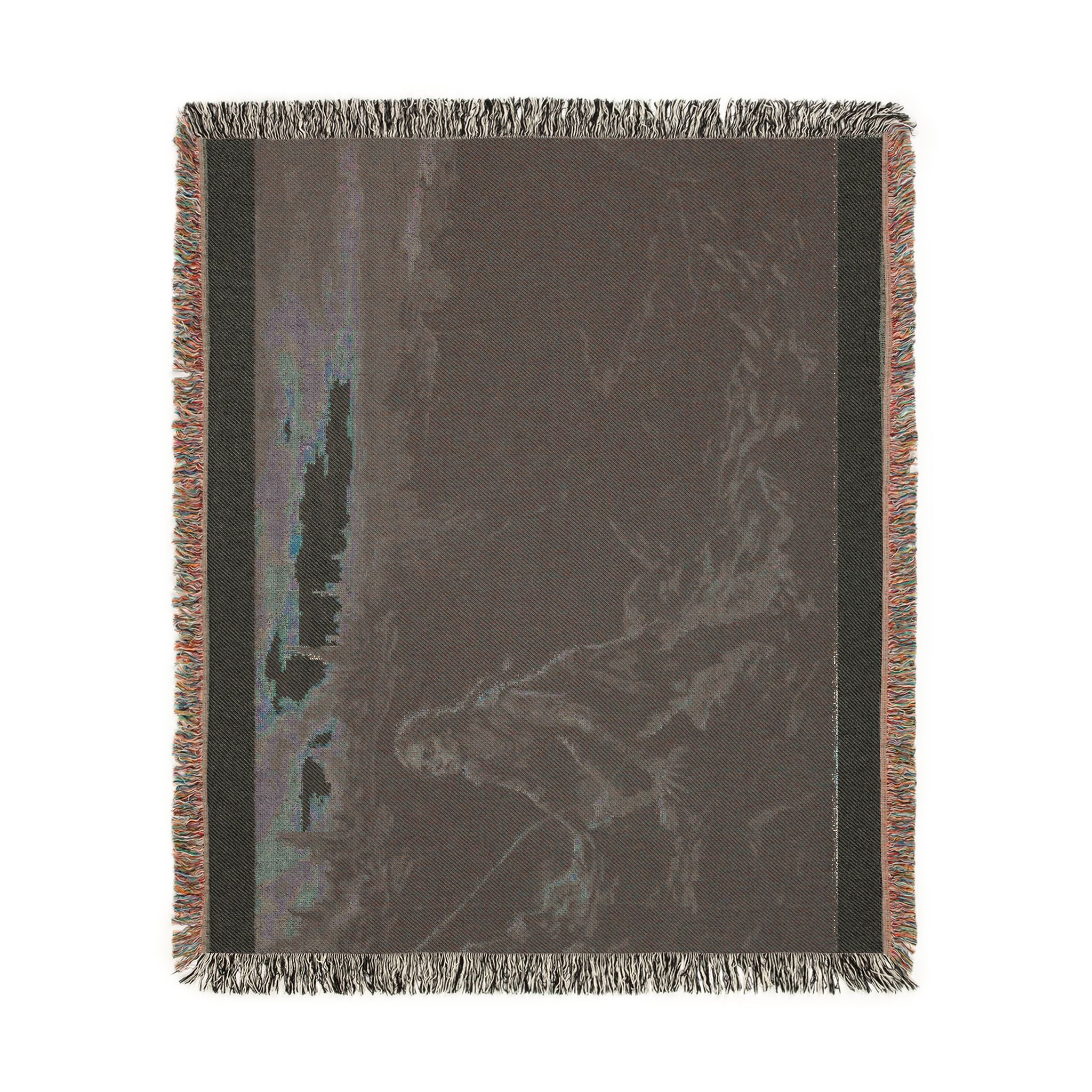 Viking Fisherman Woven Blanket – Norse Coastal Landscape Throw
