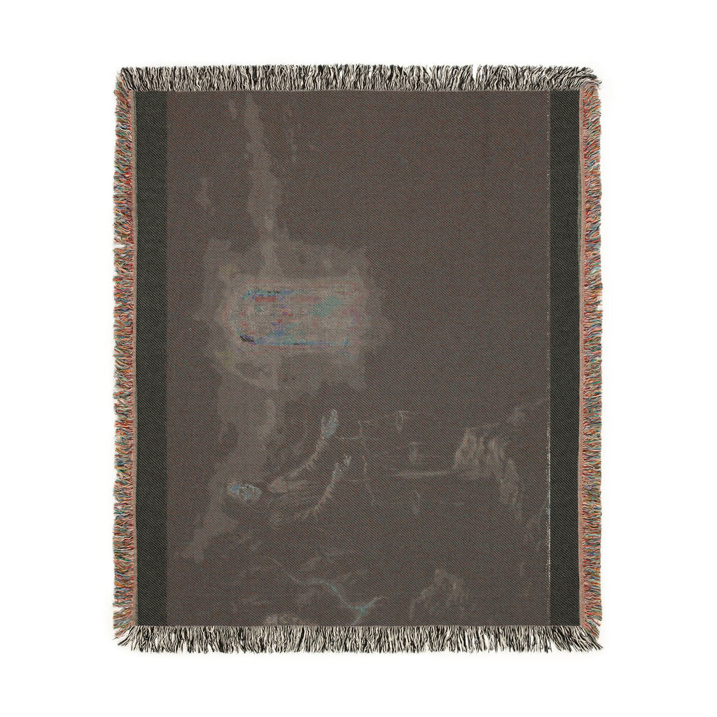 Gothic Tarot Woven Blanket — Mystic Doorway & Seer Throw