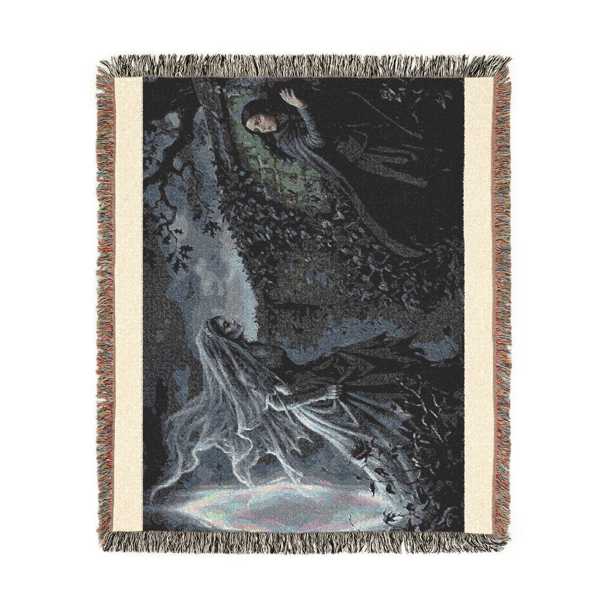 Midnight Ink Woven Blanket — Occult Mystic Tapestry Throw