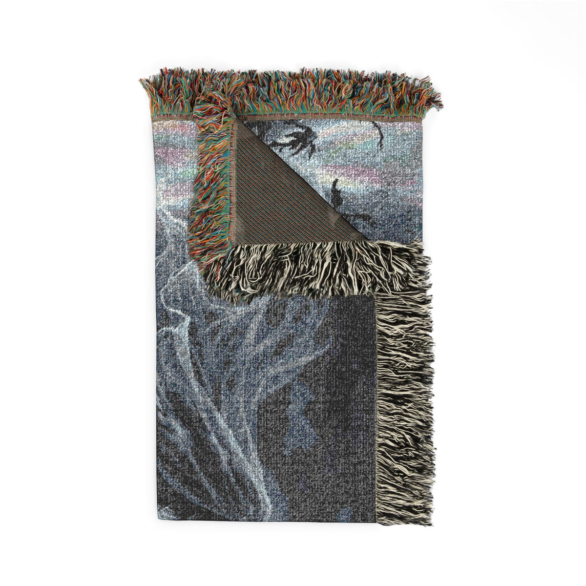 Midnight Ink Woven Blanket — Occult Mystic Tapestry Throw