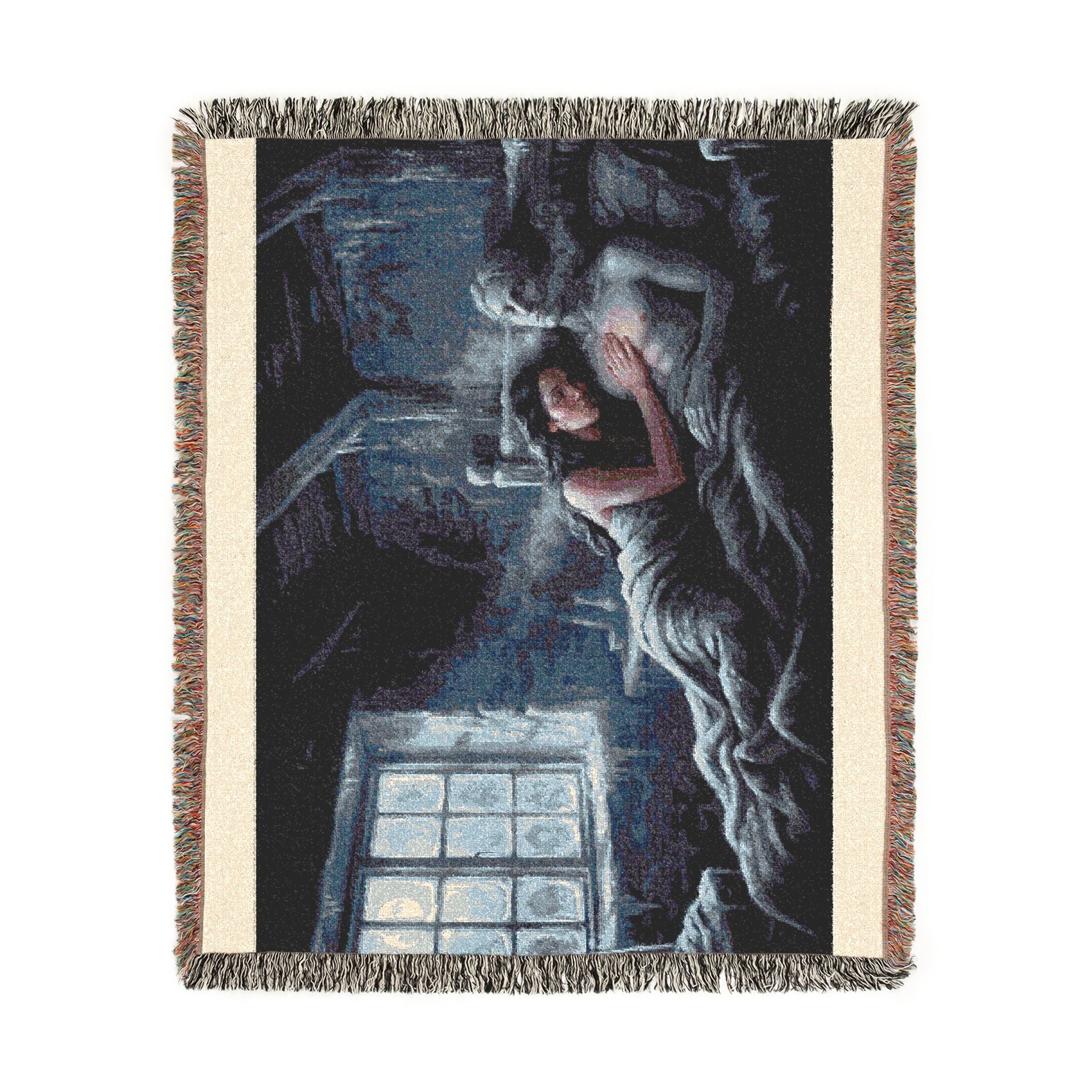 Moonlit Room Woven Blanket — Romantic Cottagecore Interior Throw