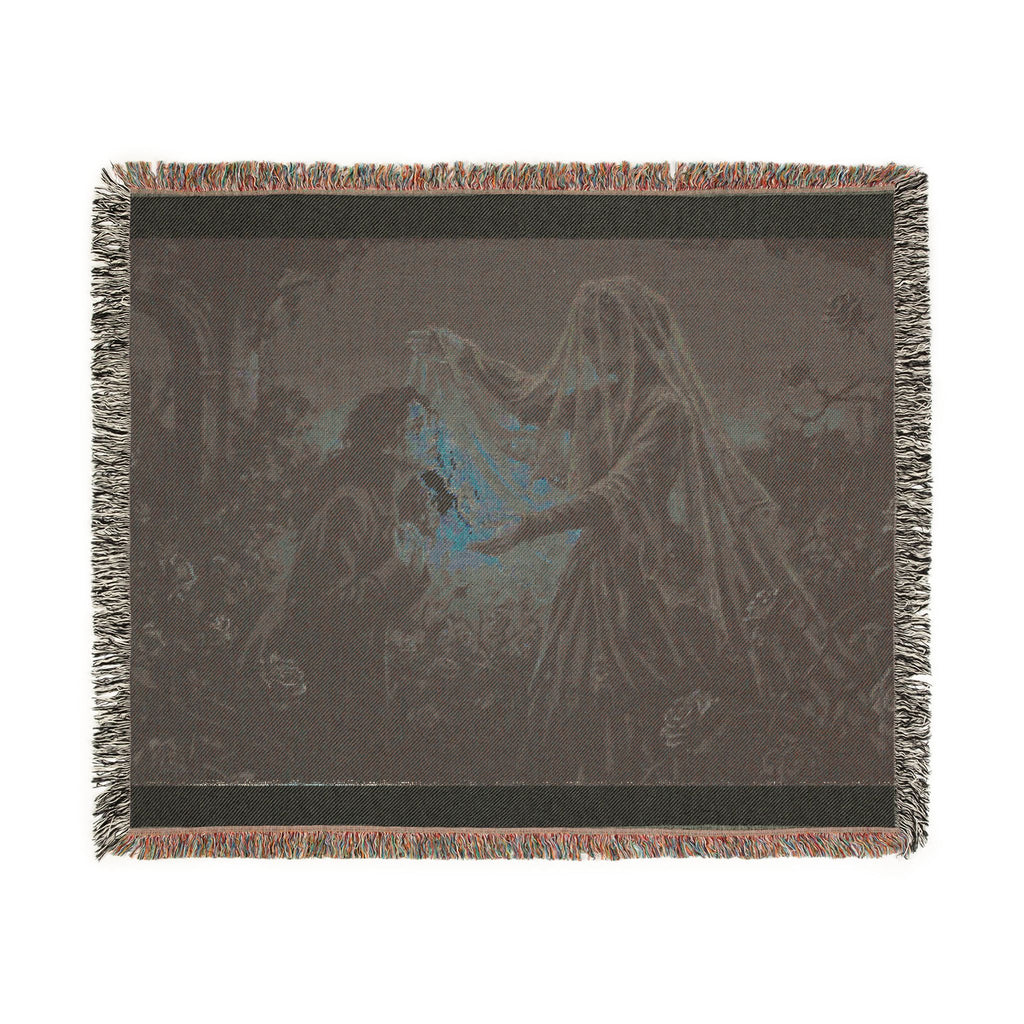Gothic Lantern Ghost Woven Blanket