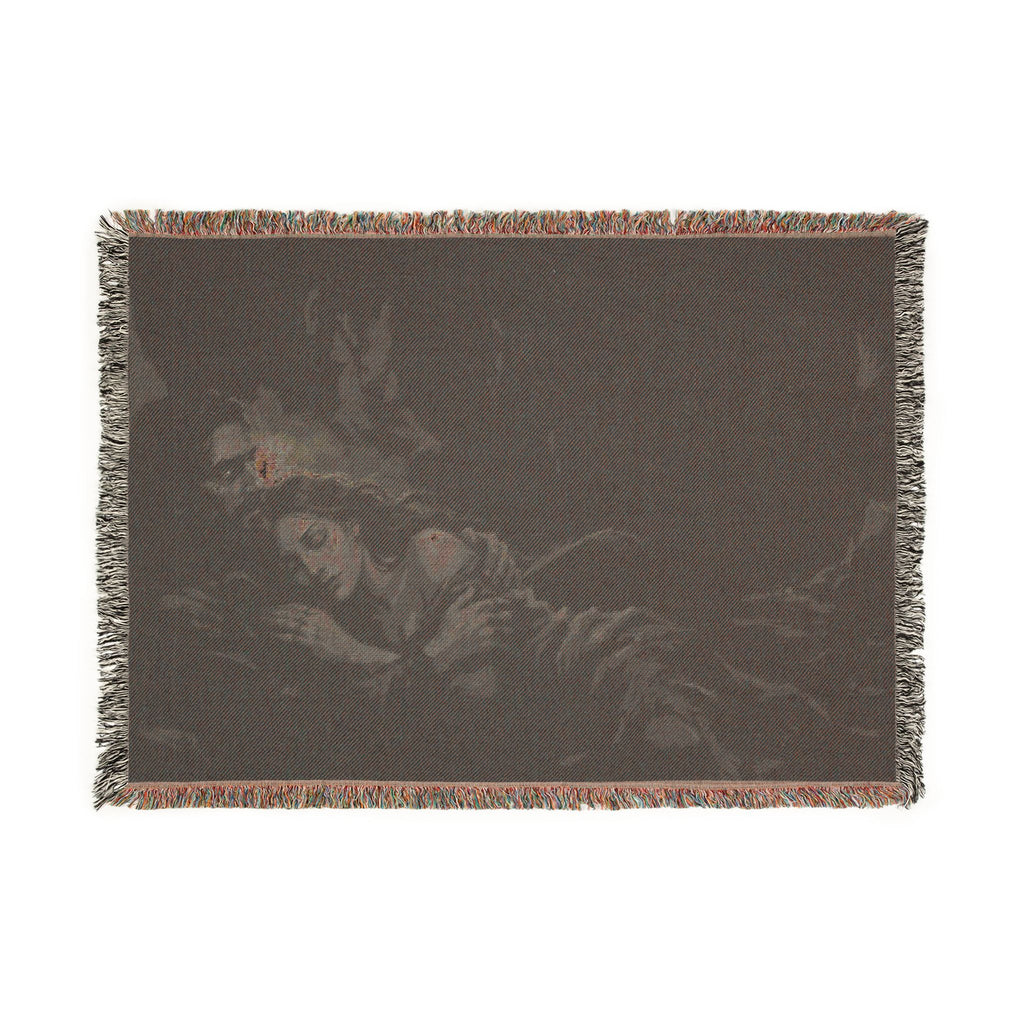 Moonlit Embrace Woven Blanket — Gothic Lovers Frostbound Night Throw