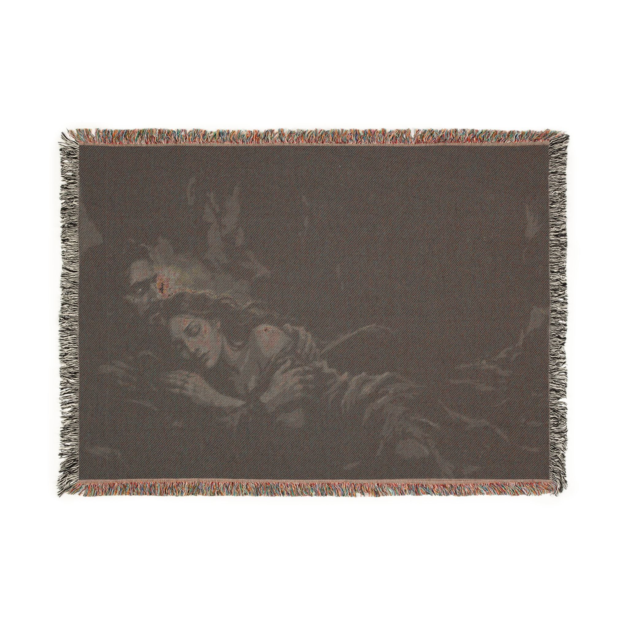 Moonlit Embrace Woven Blanket — Gothic Lovers Frostbound Night Throw